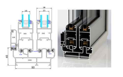 پنجره کشویی AS-90