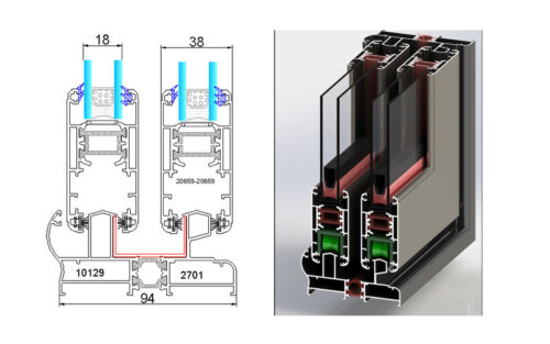 پنجره ترمال بریک کشویی TS-94