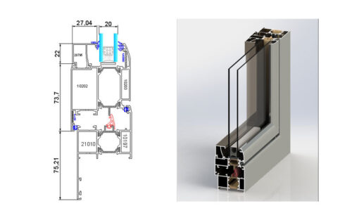 در و پنجره لولایی ترمال بریک TH-60