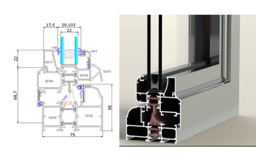 پنجره لولایی ترمال بریک TH-75L