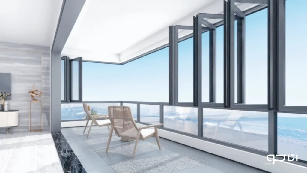 پنجره آکاردئونی بالکن