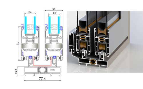 پنجره ترمال بریک کشویی TS-77