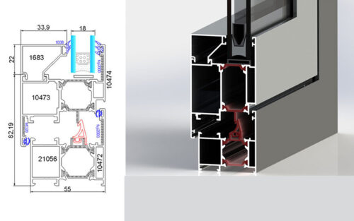در و پنجره لولایی ترمال بریک TH-55